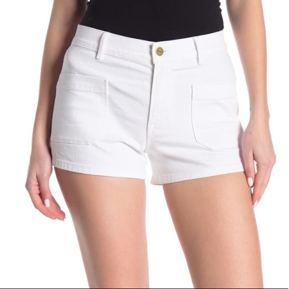 Frame Le Cutoff Cuffed Denim Shorts White | sdr.com.ec